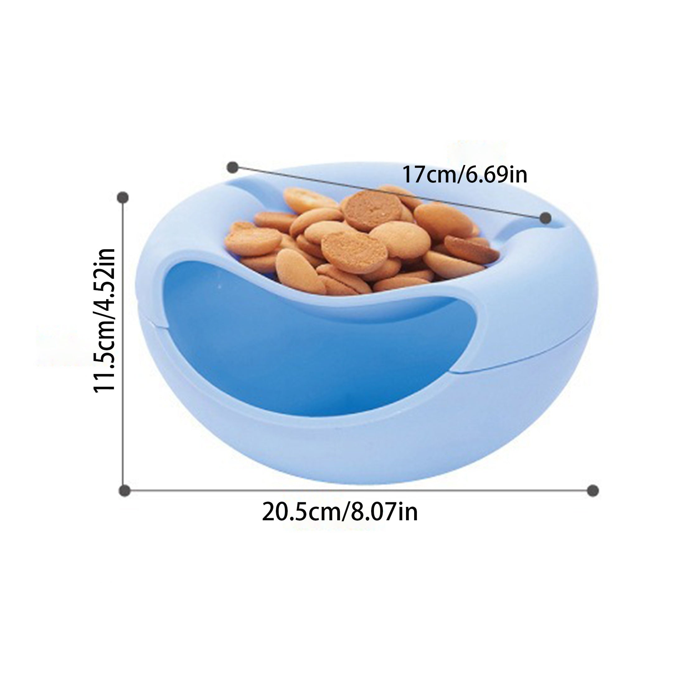 1pc Innovative Snack Serving Tray with Built-In Trash Bin - Double Layer, Perfect for Fruits, Candy & Dried Foods - Contemporary Style Plastic Organizer