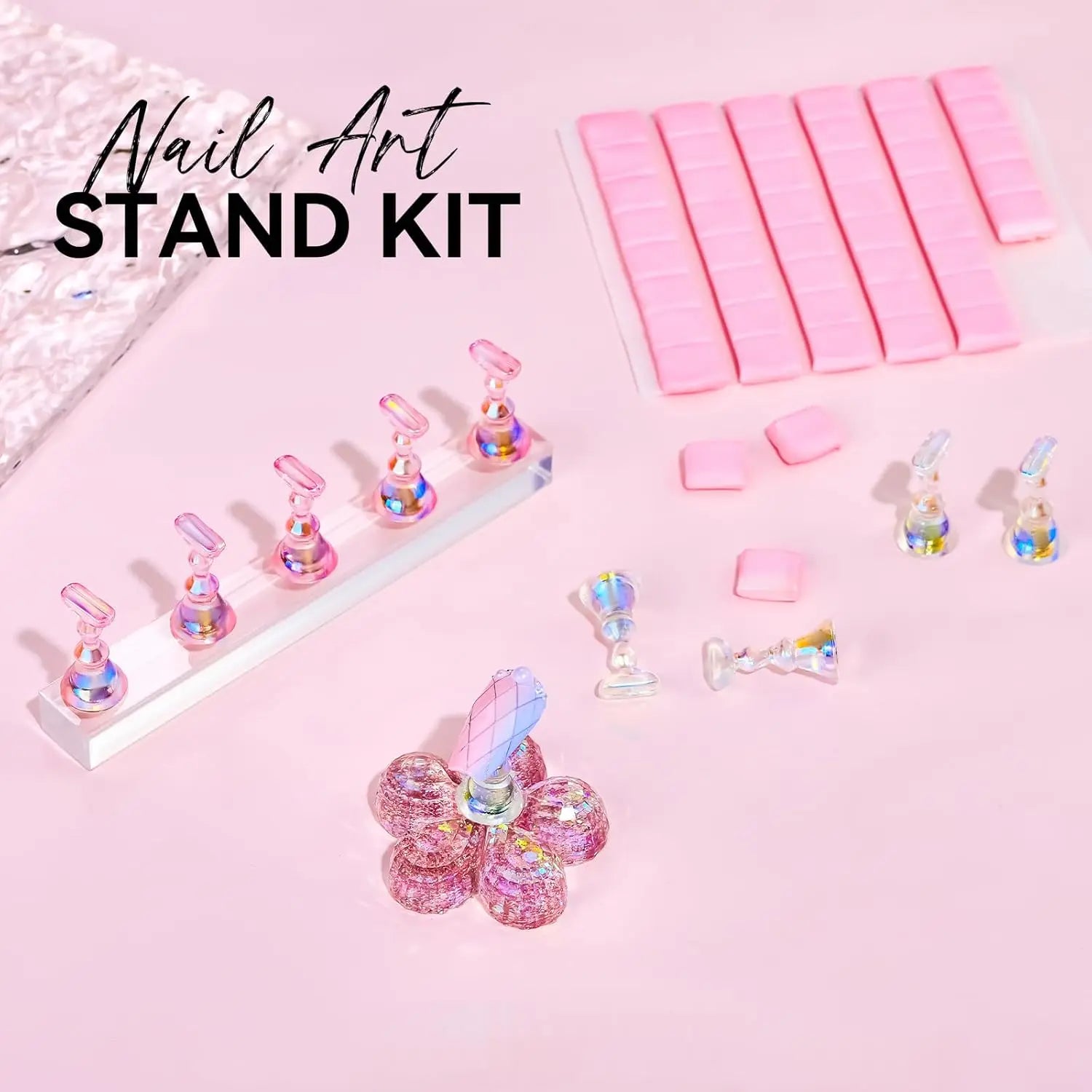 Nail Stand for Press Ons, Nail Holder for Painting Nails, Upgraded Solid Acrylic Magnetic Fake Nail Stands Tips Manicure Supplie