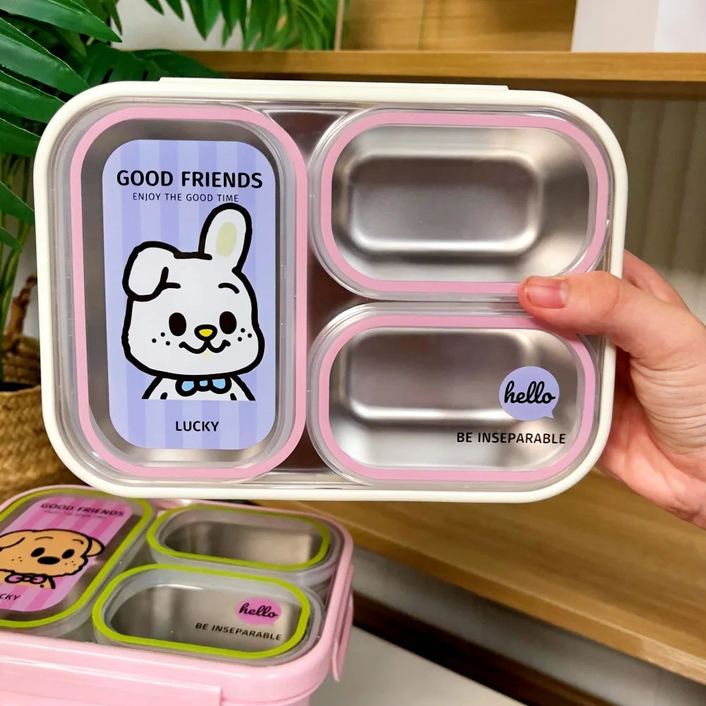 Cute Bento Lunch Box For Kids School Stainless Steel Picnic	Thermal insulated Lunch Box Microwave Food Container For Adults Work