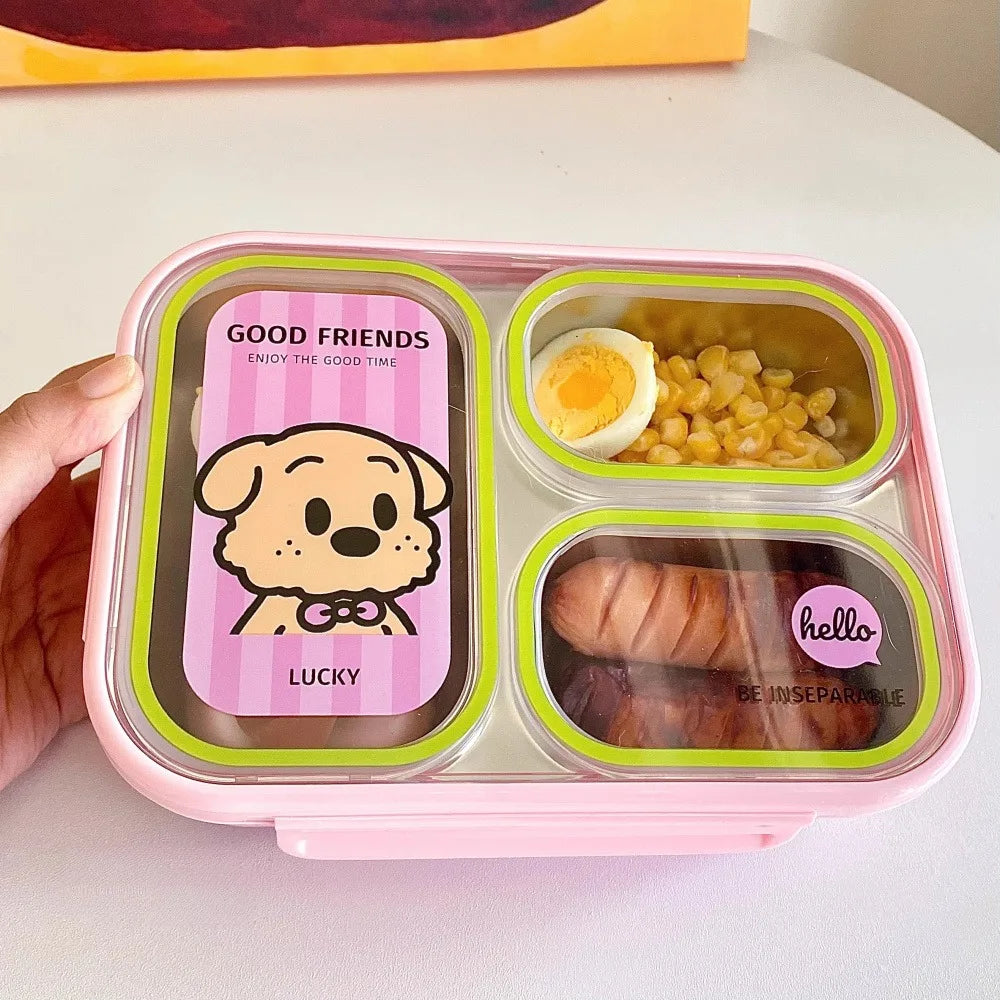 Cute Bento Lunch Box For Kids School Stainless Steel Picnic	Thermal insulated Lunch Box Microwave Food Container For Adults Work