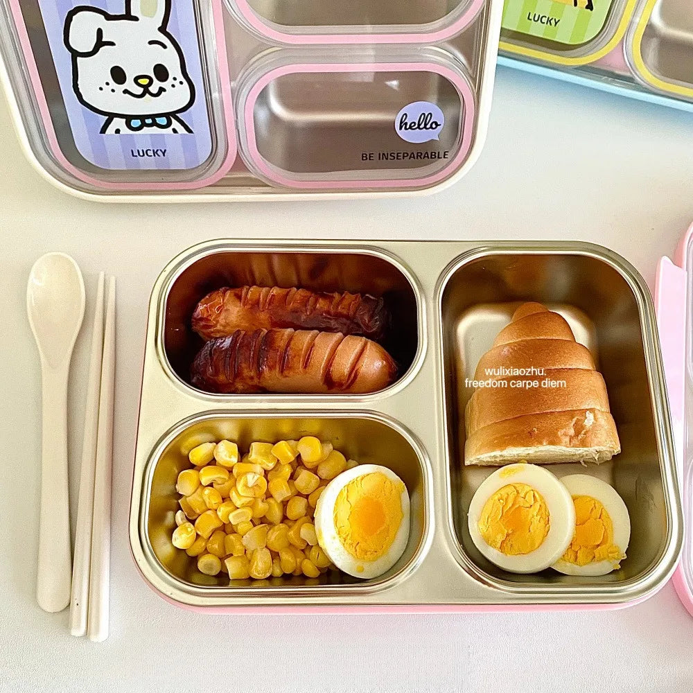 Cute Bento Lunch Box For Kids School Stainless Steel Picnic	Thermal insulated Lunch Box Microwave Food Container For Adults Work