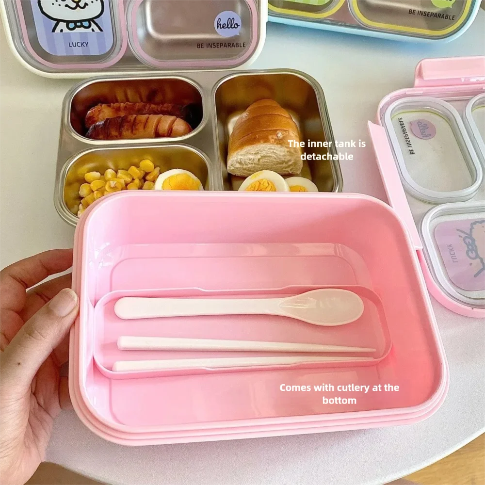 Cute Bento Lunch Box For Kids School Stainless Steel Picnic	Thermal insulated Lunch Box Microwave Food Container For Adults Work