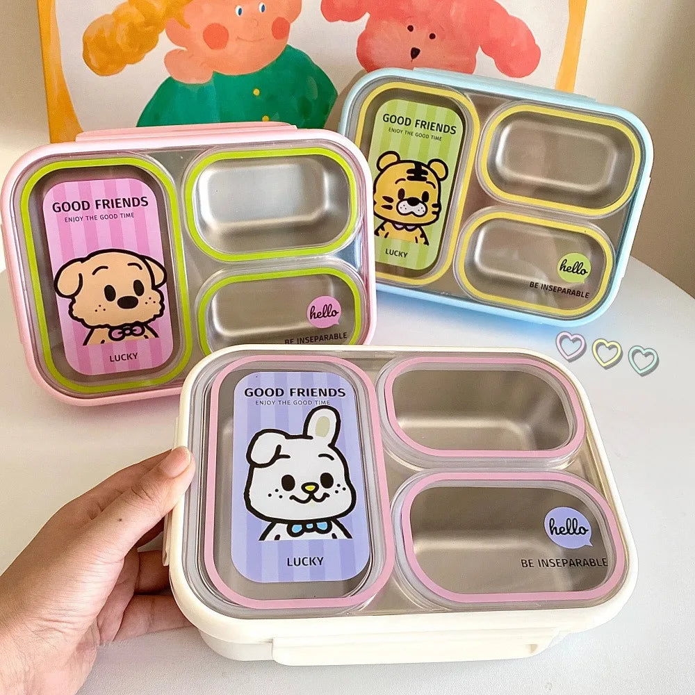 Cute Bento Lunch Box For Kids School Stainless Steel Picnic	Thermal insulated Lunch Box Microwave Food Container For Adults Work