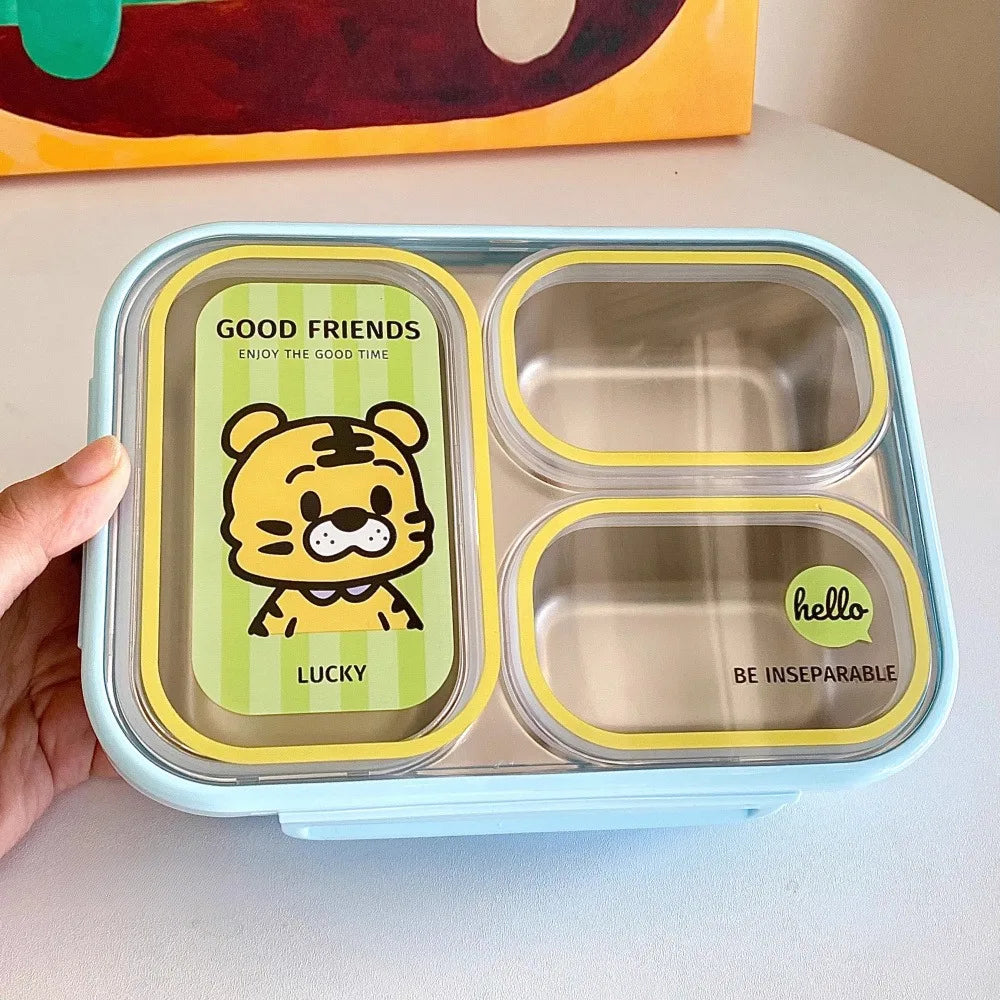 Cute Bento Lunch Box For Kids School Stainless Steel Picnic	Thermal insulated Lunch Box Microwave Food Container For Adults Work