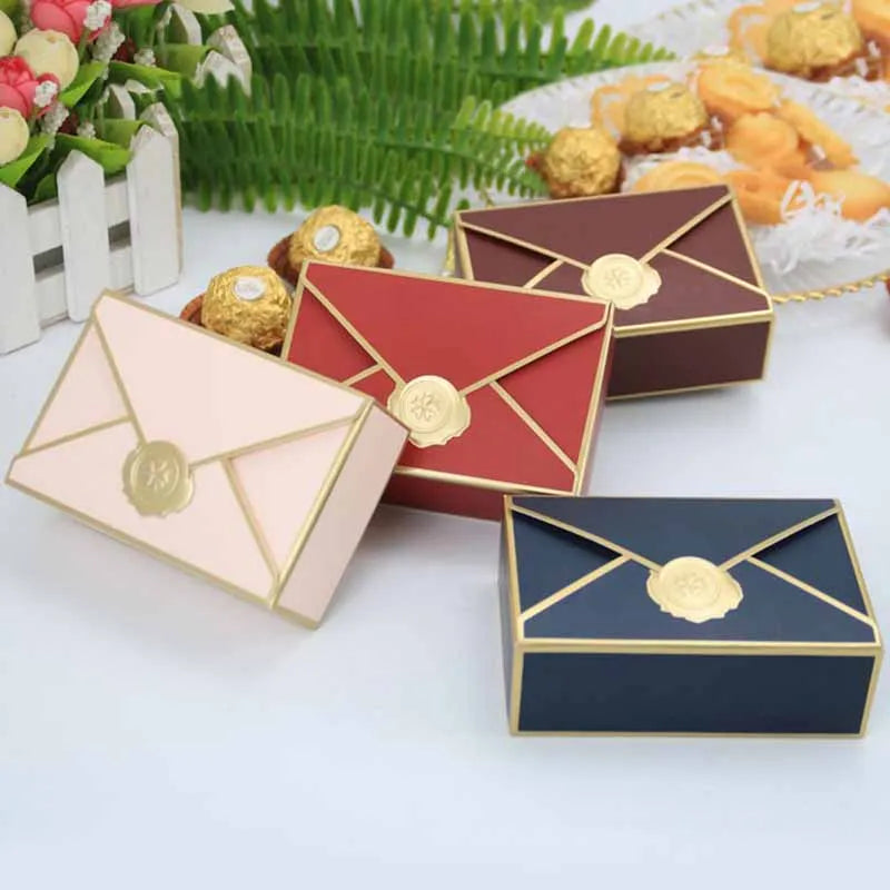 5/20/50/100pcs Gift Box Packaging Envelope Shape Wedding Gift Candy Box DIY Favors Birthday Party Christmas Jelwery Decoration