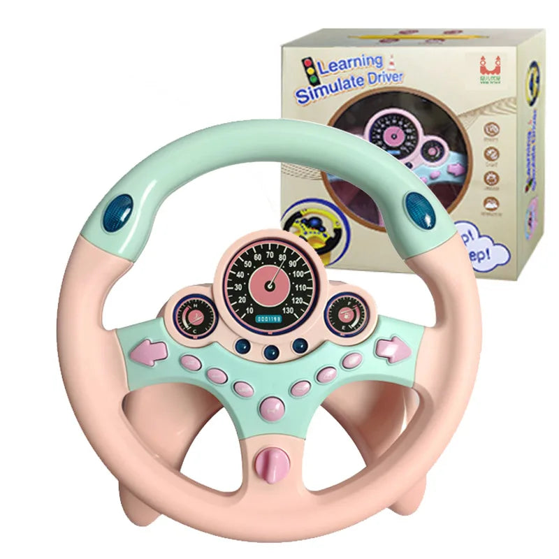 Electric Simulation Steering Wheel Toy With Light And Sound Educational Children Co-Pilot Children'S Car Toy Vocal Toy Gift