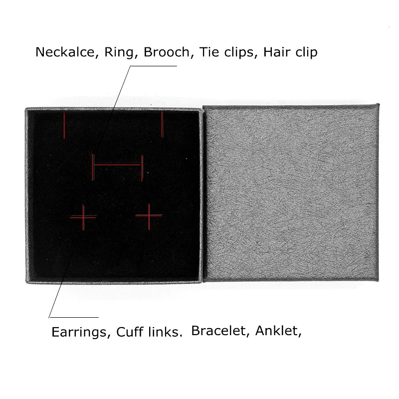 Gift Box for Wedding Birthday Party Jewelry Set Organizer Storage Carton for Rings Earrings Cufflinks Bracelet Blue Pink 7x7