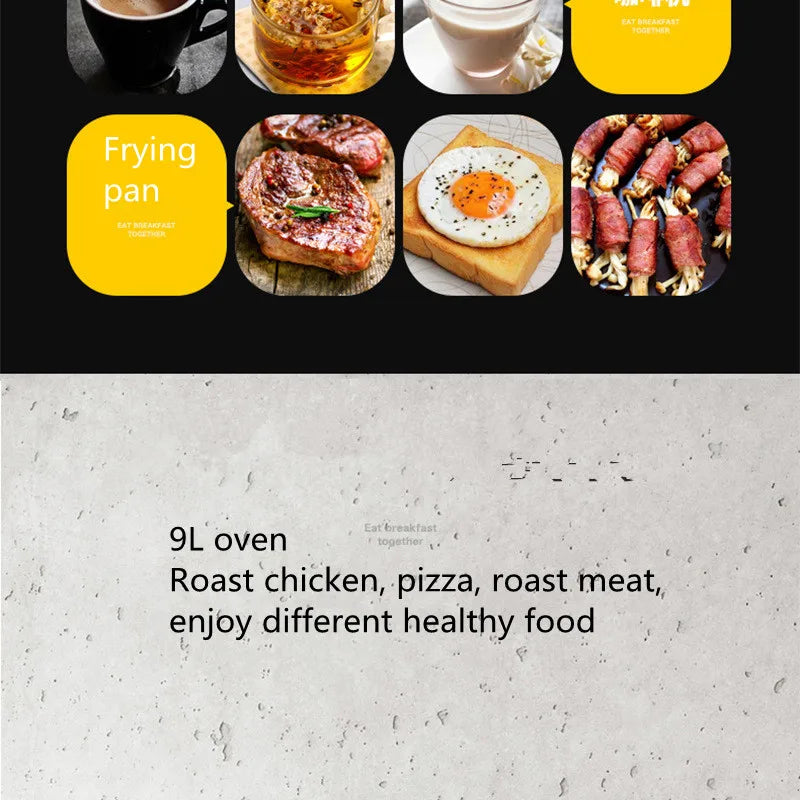 Kitchen 3 In 1 Breakfast Making Machine Drip Coffee Maker Household Bread Pizza Frying Pan Toaster Electric Oven