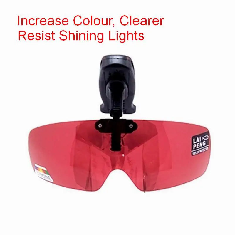 SU01 Fishing Sunglasses with Cap Clip Anti-UV Polarized Wine, Yellow, Gray, Black, Dark Green Coffee especially for Wore Glasses