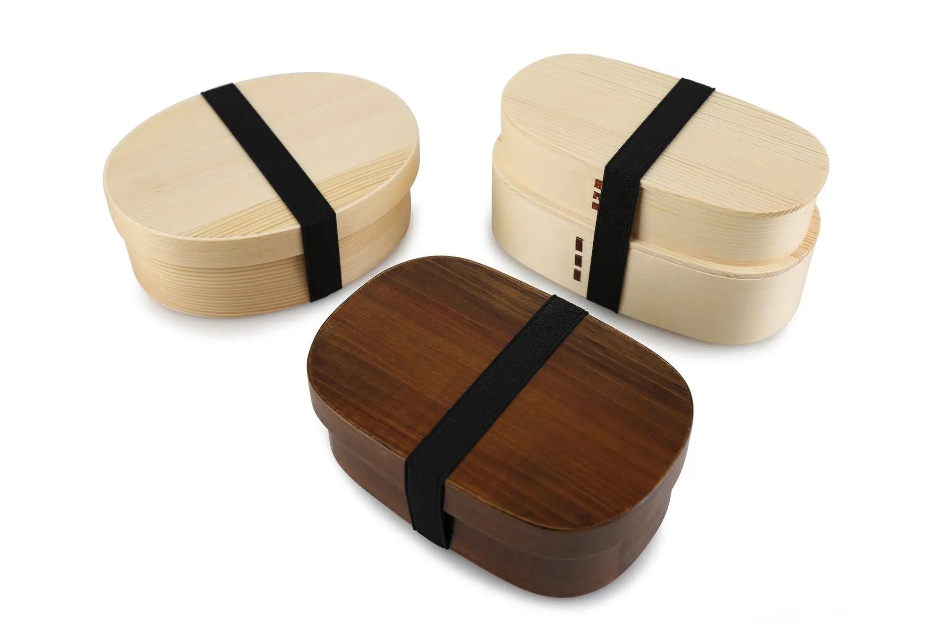 Wooden Lunch Box Picnic Japanese Bento Box for School Kids Dinnerware Set with Bag&spoon Fork Chopsticks Round Square Lunch Box