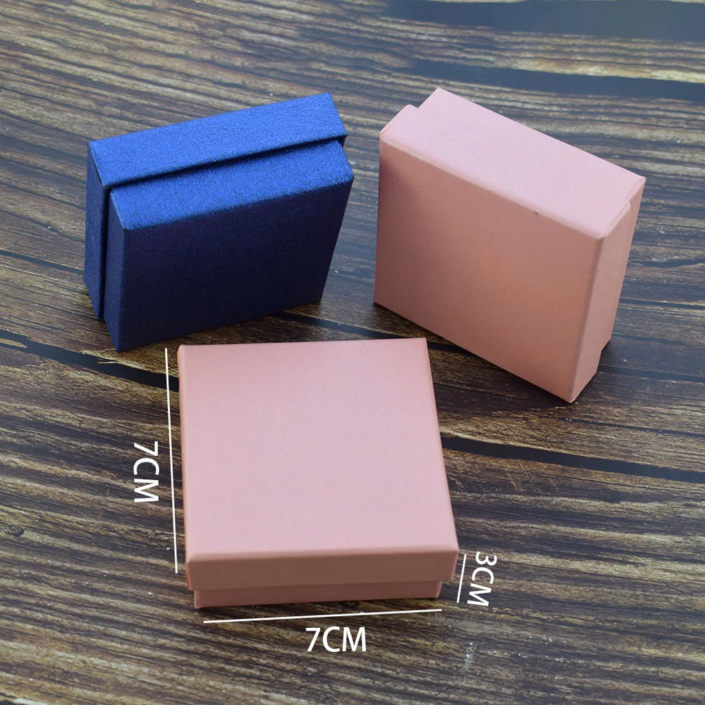 Gift Box for Wedding Birthday Party Jewelry Set Organizer Storage Carton for Rings Earrings Cufflinks Bracelet Blue Pink 7x7