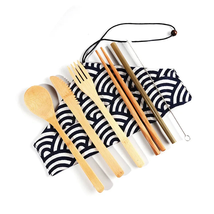 Wooden Lunch Box Picnic Japanese Bento Box for School Kids Dinnerware Set with Bag&spoon Fork Chopsticks Round Square Lunch Box