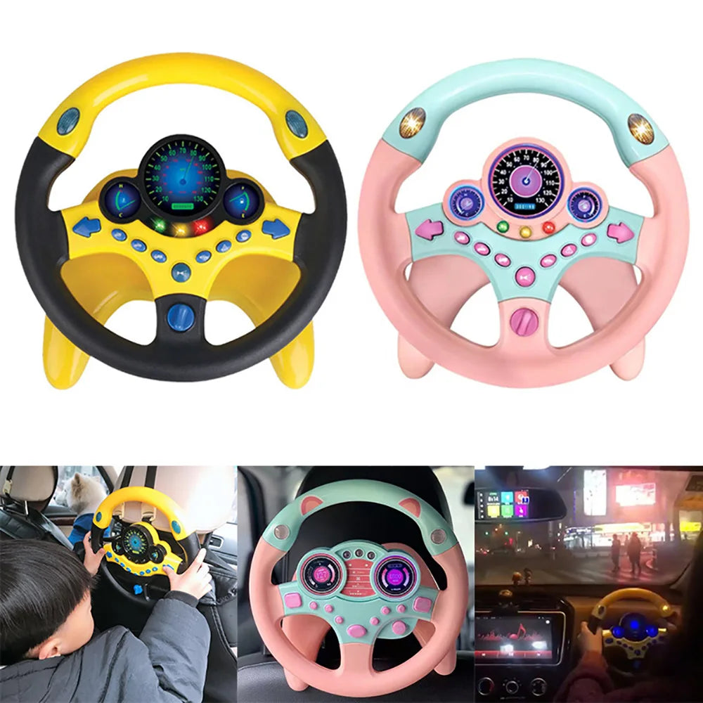 Electric Simulation Steering Wheel Toy With Light And Sound Educational Children Co-Pilot Children'S Car Toy Vocal Toy Gift