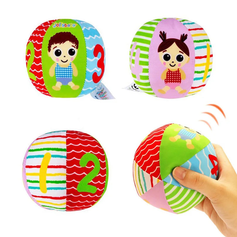 Hot Sale Baby Toys Animal Ball Soft Plush Mobile Toys With Sound Baby Rattle Infant Body Building Ball Toys For 0-12 Months Gift