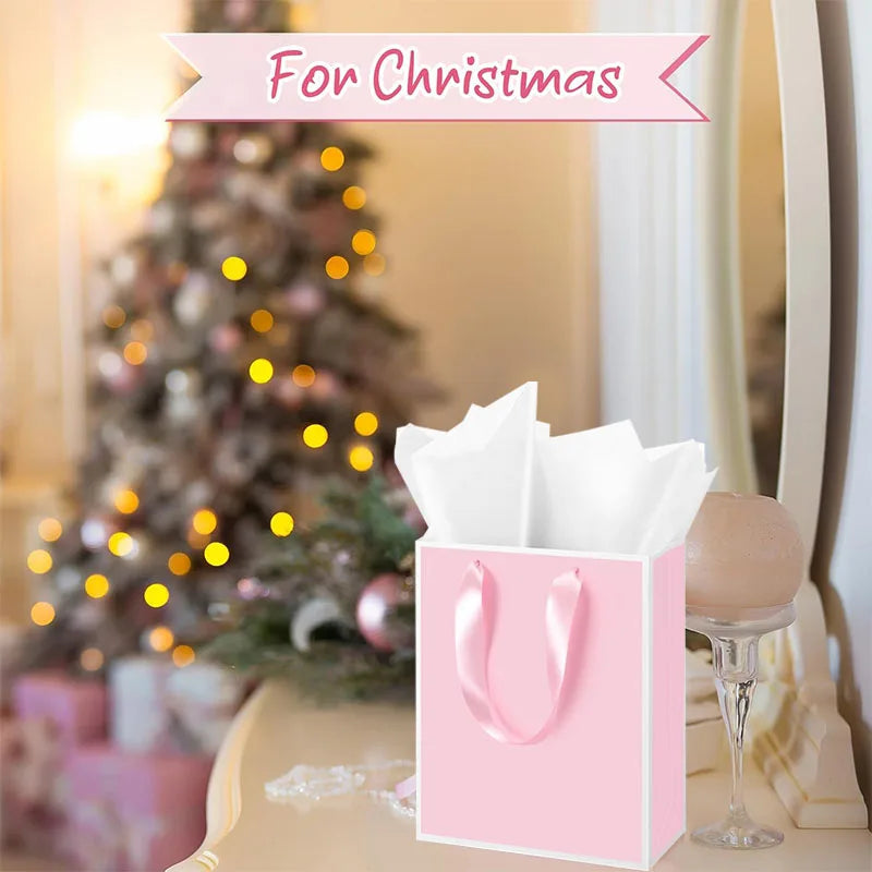 6/12 gift bags with handles, gold foil welcome gift bags, birthday, Christmas, wedding baby and bridesmaid gift bags