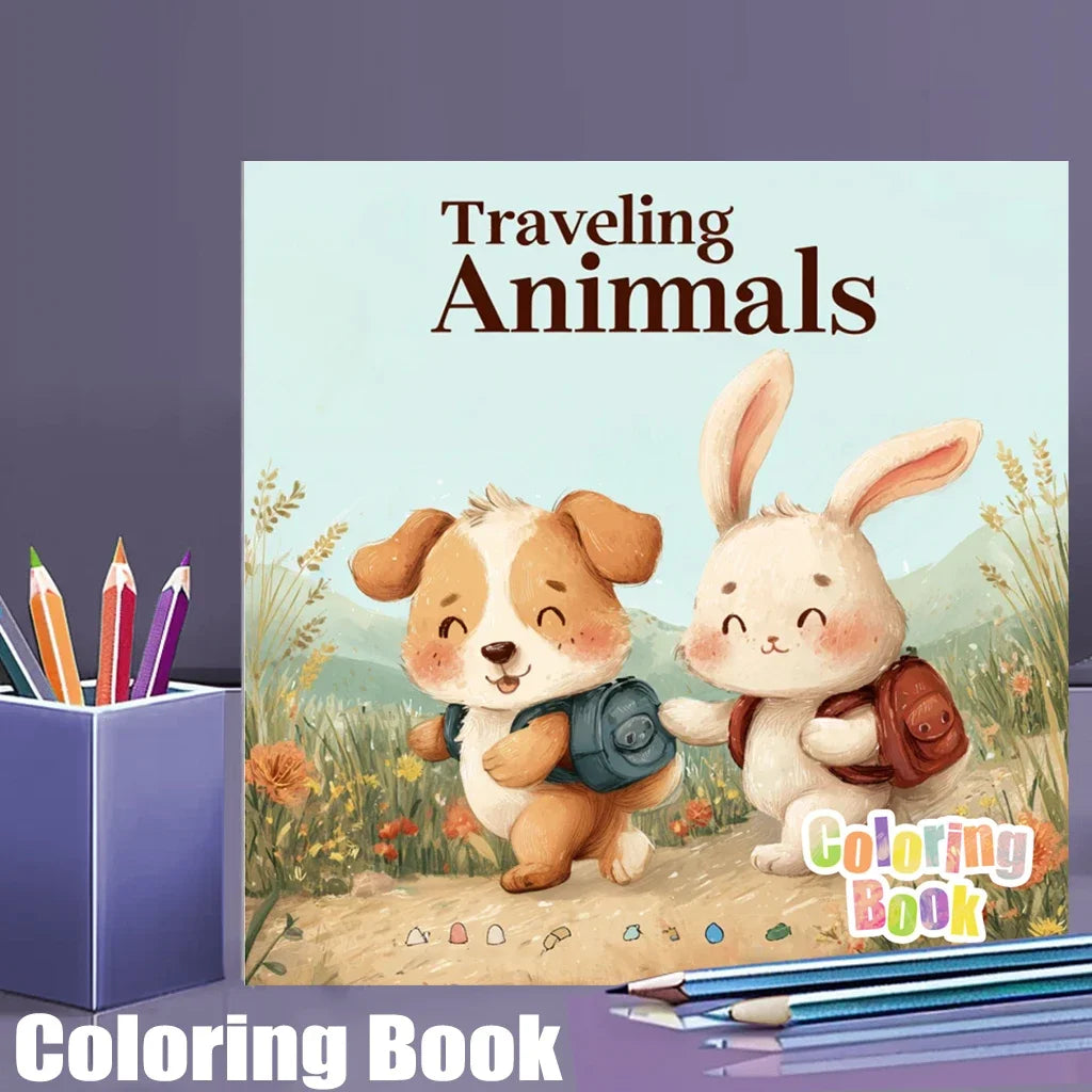 Animal Traveling Book for Adult | 28 Pages Colouring Book, Drawing Supplies for Christmas, Thanksgiving