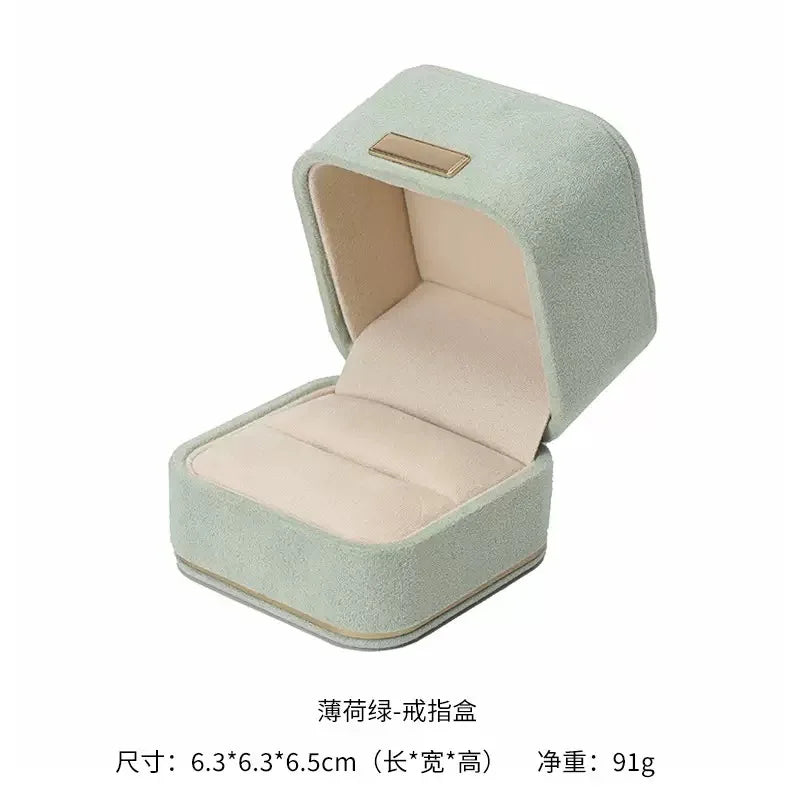Luxury Velvet Jewelry Set Gift Box Mint Green Storage Organizer for Ring Bracelet Necklace Pendant Bulk Quantity