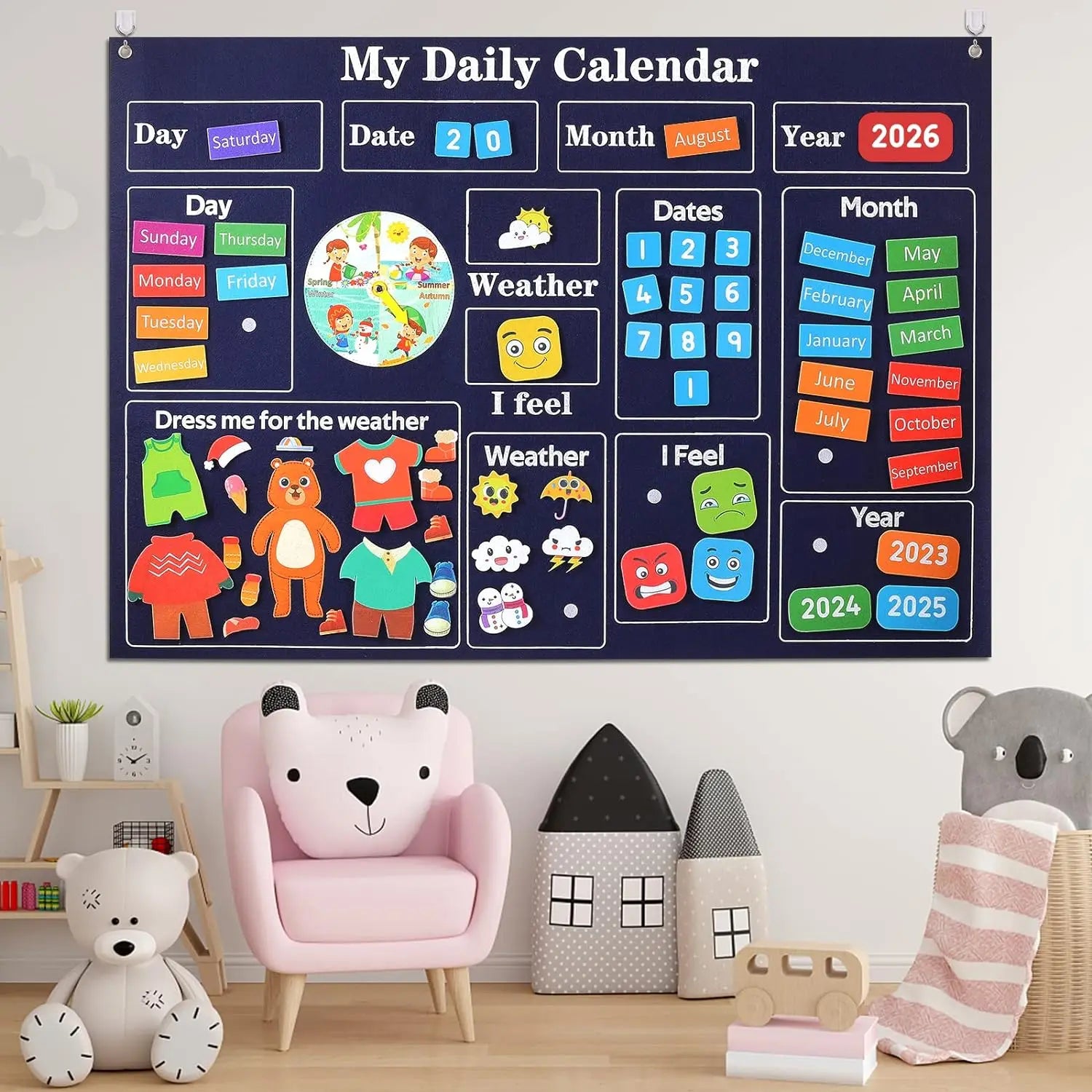 Farm Animals Felt Story Busy Board 4 IN 1 Themed Storytelling Farm Sea Zoo Vehicle Early Learning Interactive Wall Hanging Gifts