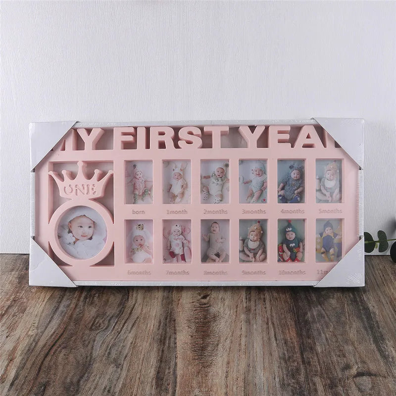 Baby Keepsake Frame 0-12 Months Pictures My First Year Photo Frame Newborn Memory Gifts Souvenirs Photo Frame For Babies