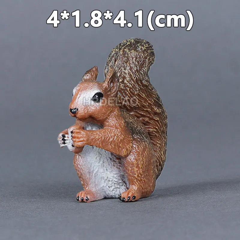 Realista Wild Animal Figurines Zoo Wolf Monkey Bat Chameleon Pangolin Squirrel Donkey Horse Action Model Toys for children Gift