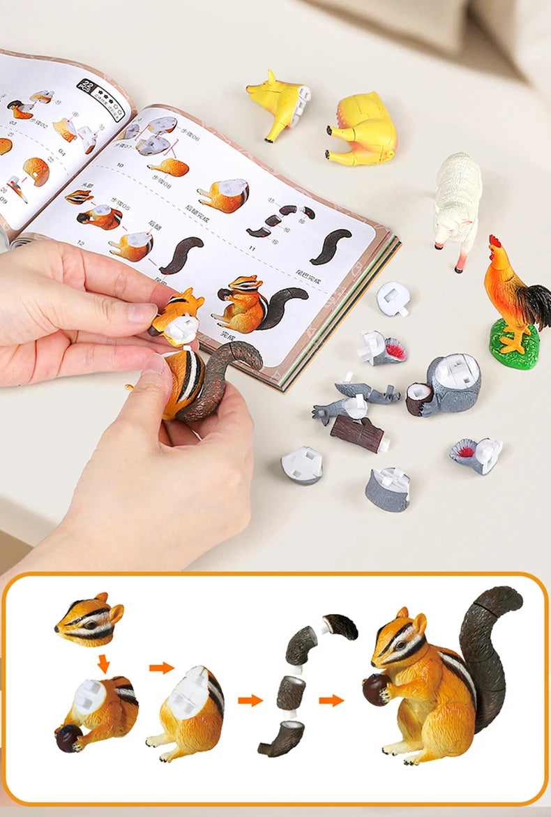 New DIY Assembled Simulated Insect & Animal Model - Children's Room Desktop Decoration Ornaments, Educational Toys & Kids' Gift