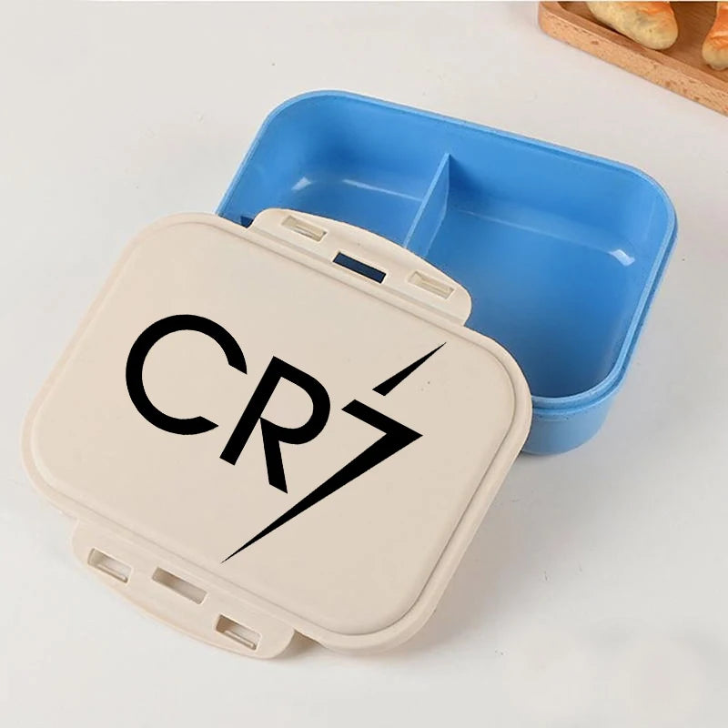 Football Star Ronaldos Bento Lunch Box Kawaii Portable Bento Boxs Student Hermetic Food Crisper Single Layer Capacity Kids Gift