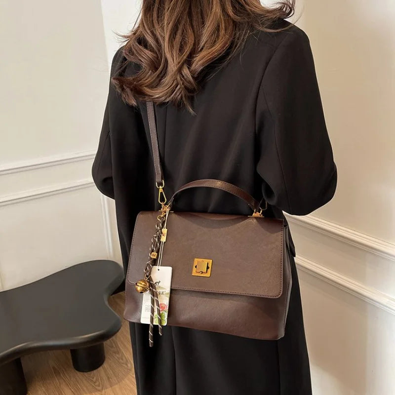 Elegant Crossbody Handbag Luxury Brand Leather Women's Bag Famous Designer Classic Paris Daily Vintage Commuter Bag