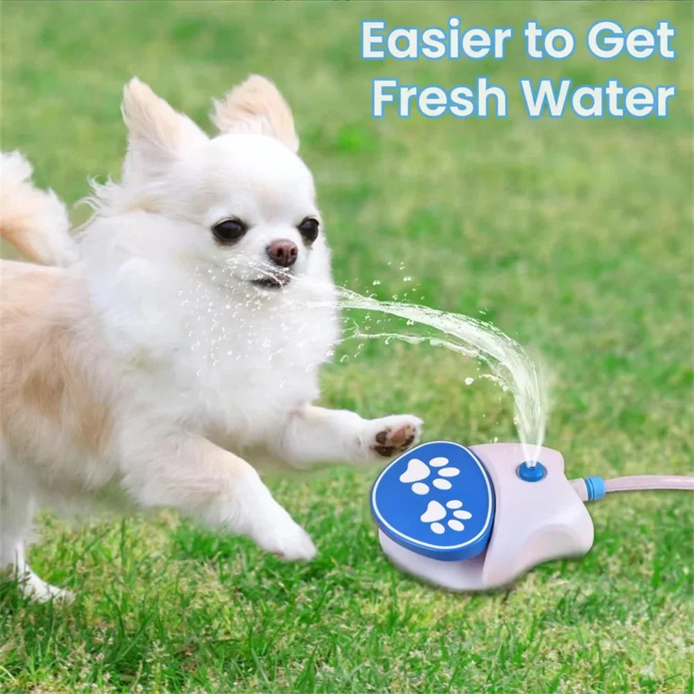 Dog Water Fountain Step Activated Outdoor Sprinkler Activated Water Feeder Large Pets Hydration with Water Hose