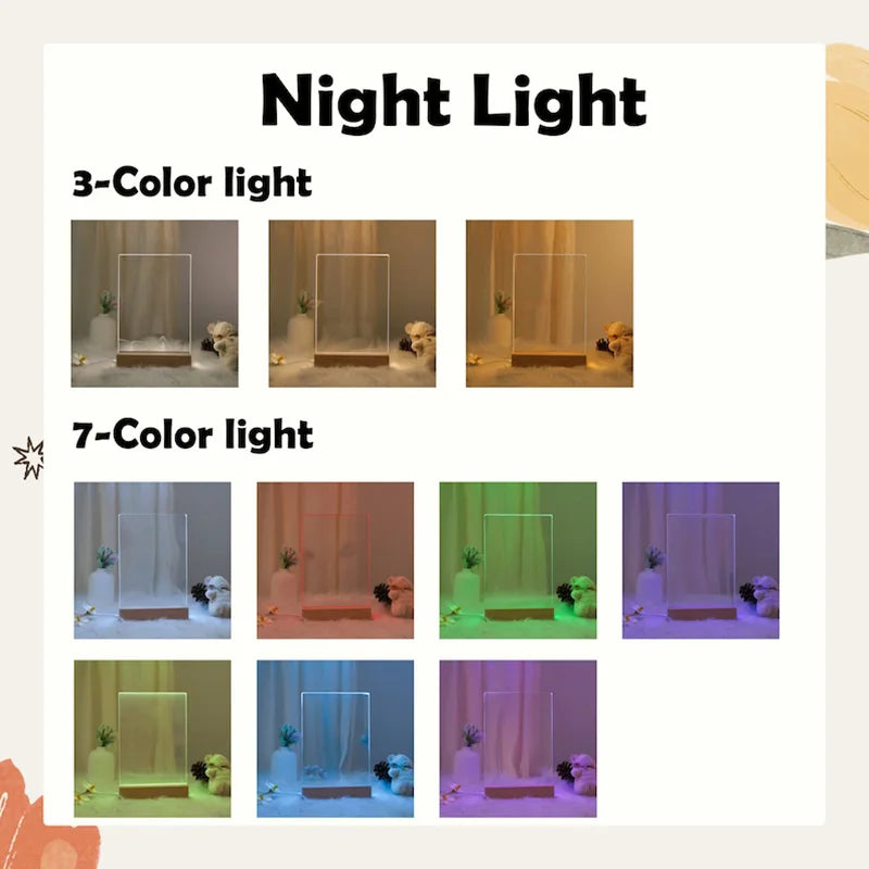 Personalized Gifts for Boyfriends Mother Custom Photo Frames Acrylic Plaque Family Photo Night Light Mother's Day Ideal Gift