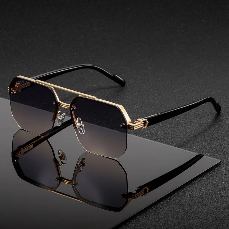 1 piece, stylish and retro, double-bridge frame sunglasses, unisex, suitable for gifting to relatives and friends, gatherings,