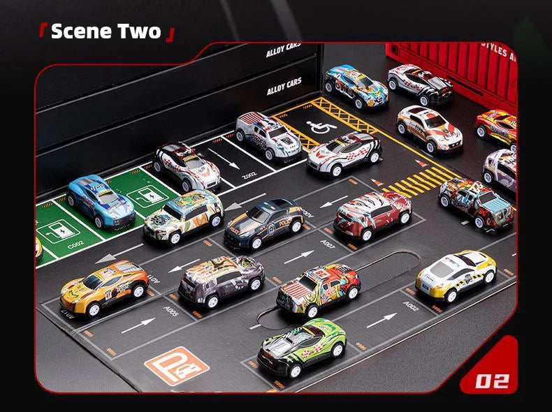 Gift box version: 48-piece alloy car set, children's toy car, tin car, racing model, classic car model, Christmas gift