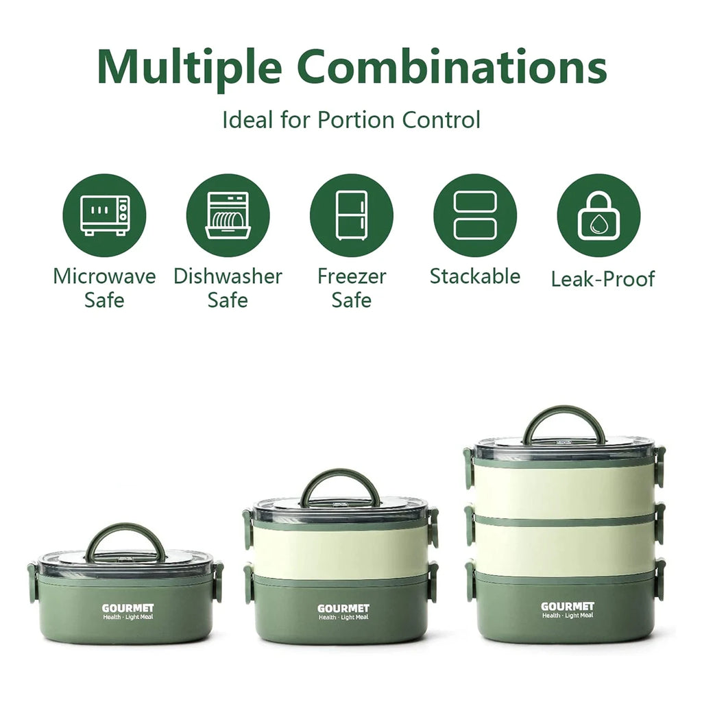 ABKJ-Bento Box Adult Lunch Box, Leak-Proof, Stacking Bento Box Lunch Box,Portable Food Container Storage Boxes