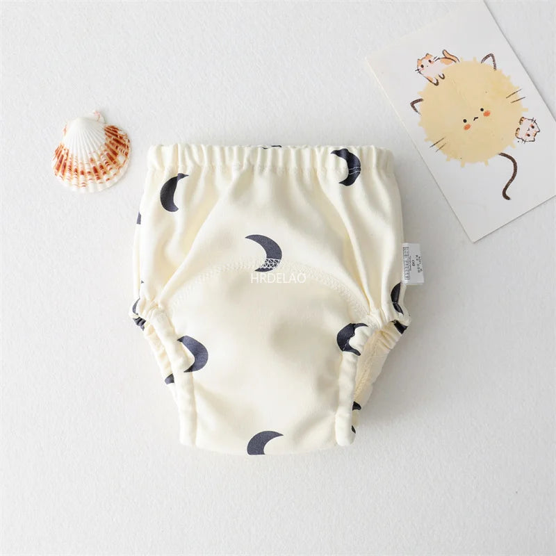 Baby Cartoon Cotton Animal Bear Squirrel Vegetable Waterproof Diaper Pockets Diapers Training Pants Gauze Diaper Learning Pants