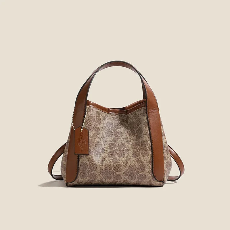 Fashion Elegant Paris Inspired Tote Bag - Minimalist Solid Color Designer Handbag with Premium Leather and Letter Logo Detailing