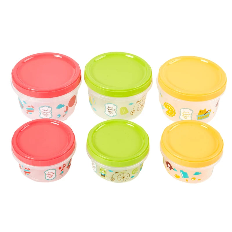 1Pcs 250/500ml Bento Box Children Plastic Cartoon Cute Lunch Box Outdoor Food Storage Container Kids Student Lunch Box Utensils
