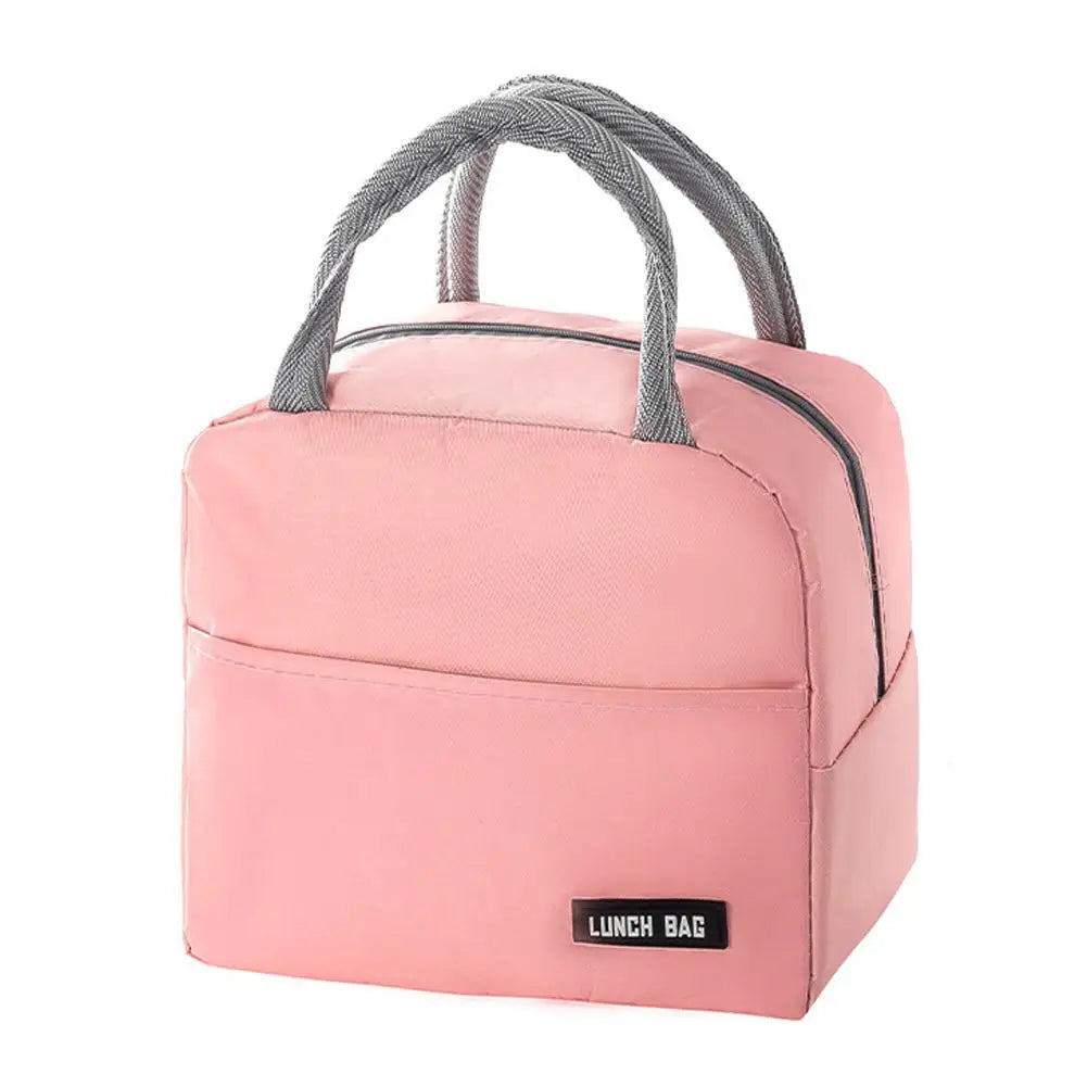 New portable lunch box bag solid color thickened thermal insulation bag insulated bento bag School work lunch bag with meal meal
