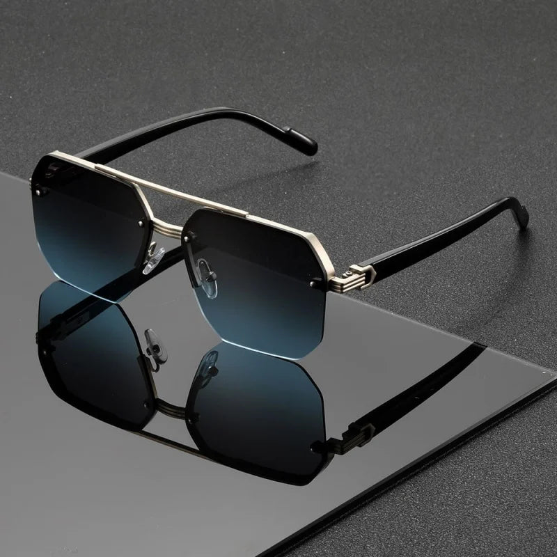 1 piece, stylish and retro, double-bridge frame sunglasses, unisex, suitable for gifting to relatives and friends, gatherings,