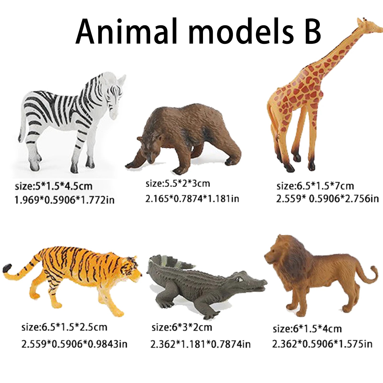 Simulated Animal Models, Children'S Toys, Wild Tigers, Lions, Elephants, Giraffes, Hippopotamuses, Solid Simulation Of Animal Li