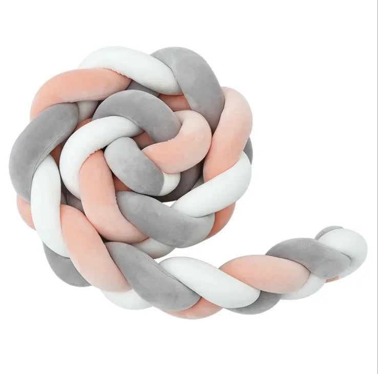 Baby Crib Protector Bed Braid Knot Cushion for Infant Kids 3 Shares Toddler Baby Bed Bumpers In The Crib Newborn 1M/2M/3M/4M