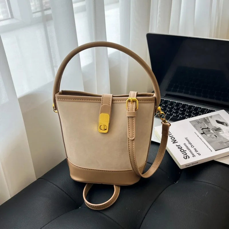 Ladies Tote Bag Made Of Pentagon-Printed Leather Boasting High-End Andorra Commuter Spacious Soft Style