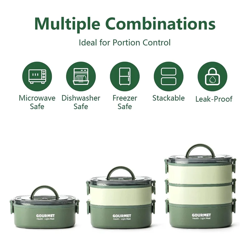 ABKJ-Bento Box Adult Lunch Box, Leak-Proof, Stacking Bento Box Lunch Box,Portable Food Container Storage Boxes