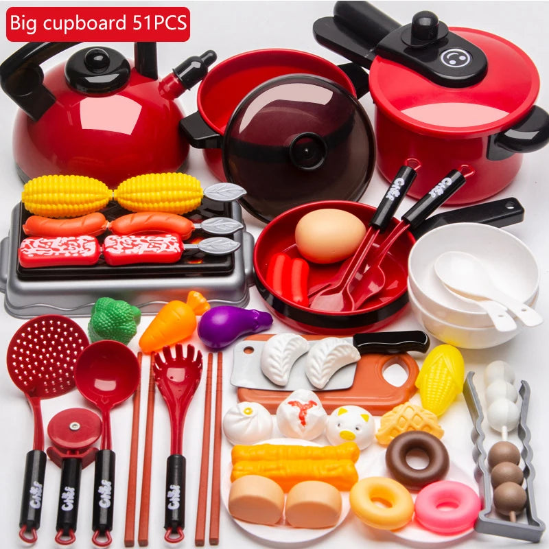 Kitchen Toys Set Kitchen Utensils Children's Simulation Education Pretend Play For Kids Girl Cooking Baby Cutting Fruit Cooking