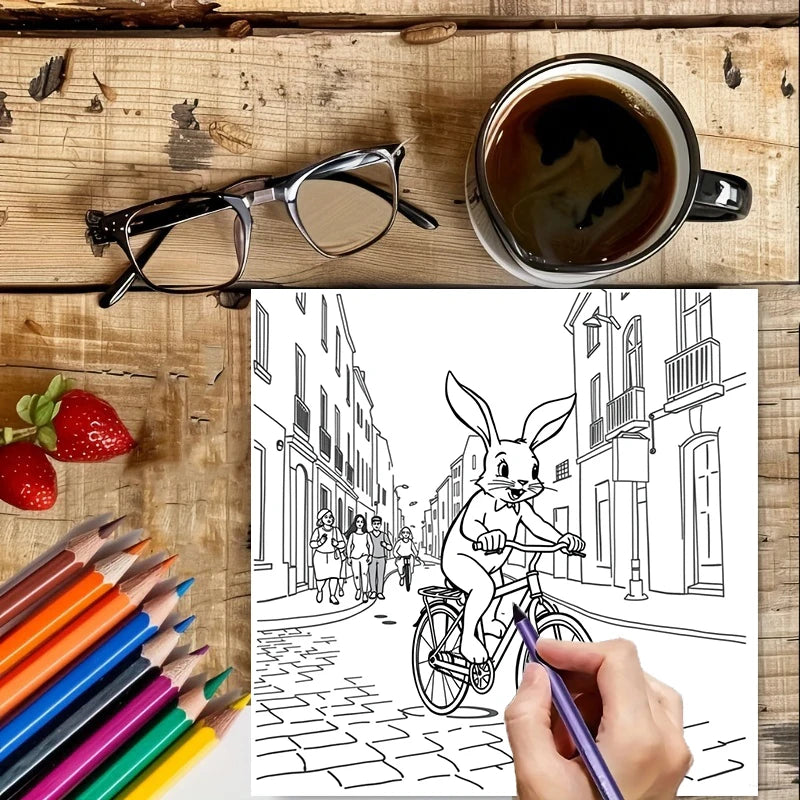 Animal Traveling Book for Adult | 28 Pages Colouring Book, Drawing Supplies for Christmas, Thanksgiving