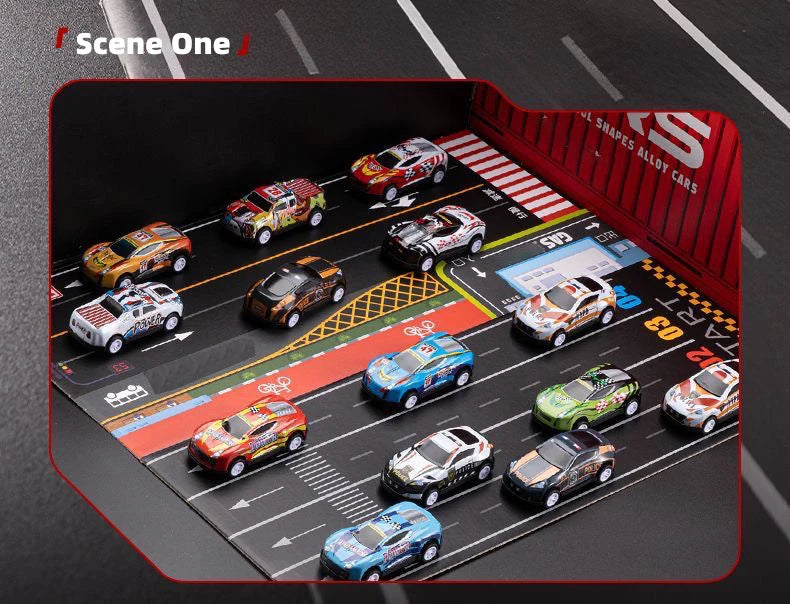 Gift box version: 48-piece alloy car set, children's toy car, tin car, racing model, classic car model, Christmas gift
