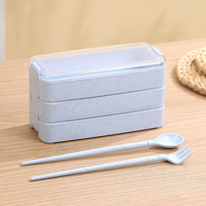Three Layer Bento Box with Detachable Spoon and Fork, Suitable for Workers and Students, Lunch Box for The Back of School Season