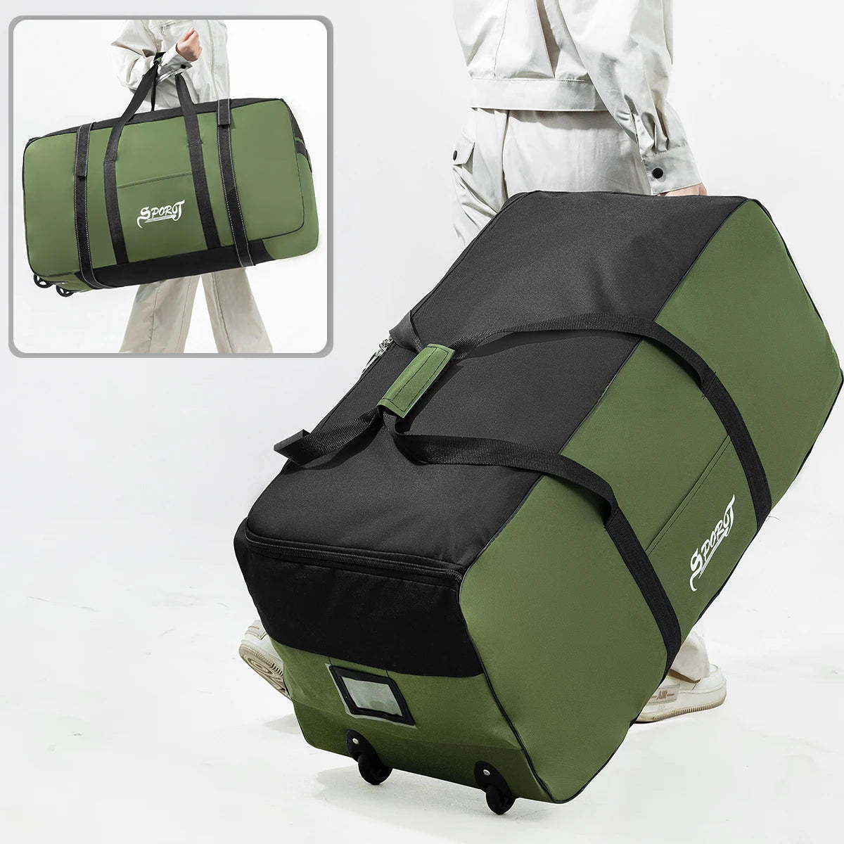 Outdoor Camping Style Picnic Equipment Cosmetics Bag Clothing Tent Supplies Storage Box with Wheels Large Capacity Extra Large Travel Bag