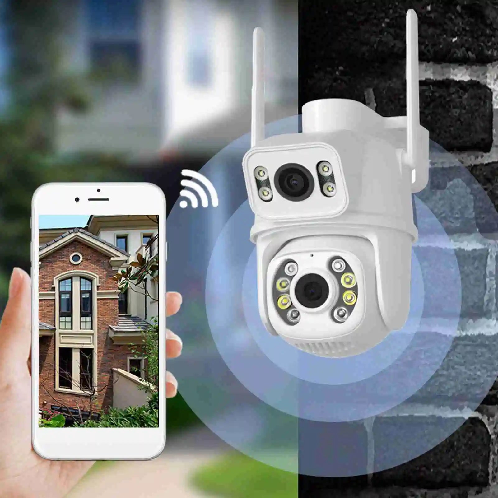 Security Camera WiFi Dual Lens 6MP Night Vision HD  Motion Detection for Home Outdoor