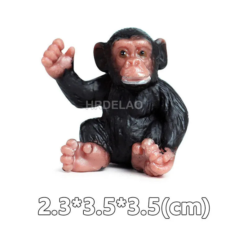 Realista Wild Animal Figurines Zoo Wolf Monkey Bat Chameleon Pangolin Squirrel Donkey Horse Action Model Toys for children Gift