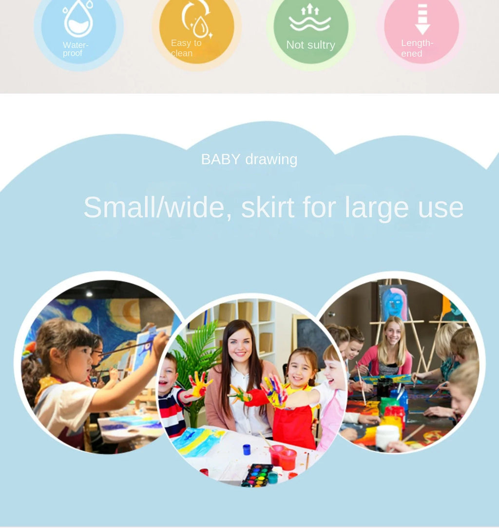 Baby Bib Painting Bib Waterproof Girl Painting Protective Clothing Boy Kitchen Kindergarten Eating Baby Gown