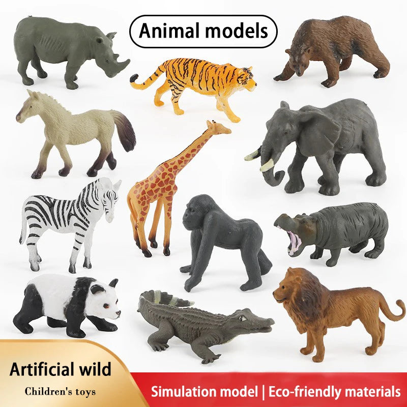Simulated Animal Models, Children'S Toys, Wild Tigers, Lions, Elephants, Giraffes, Hippopotamuses, Solid Simulation Of Animal Li